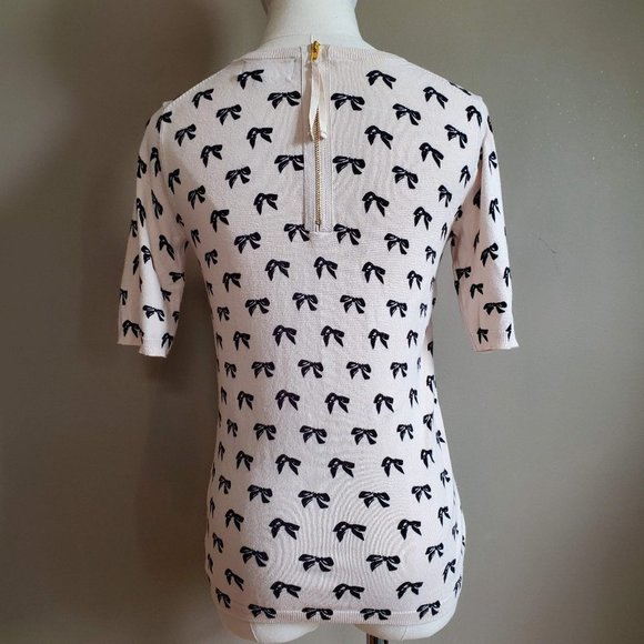 Vintage inspired Premise tan sweater w/ bow print - Picture 5 of 10